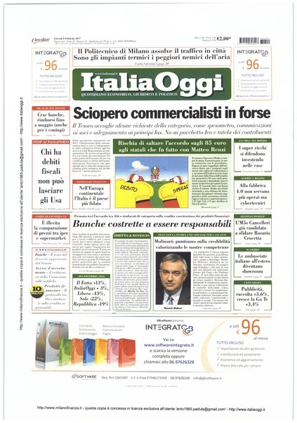 Italia oggi : quotidiano di economia finanza e politica